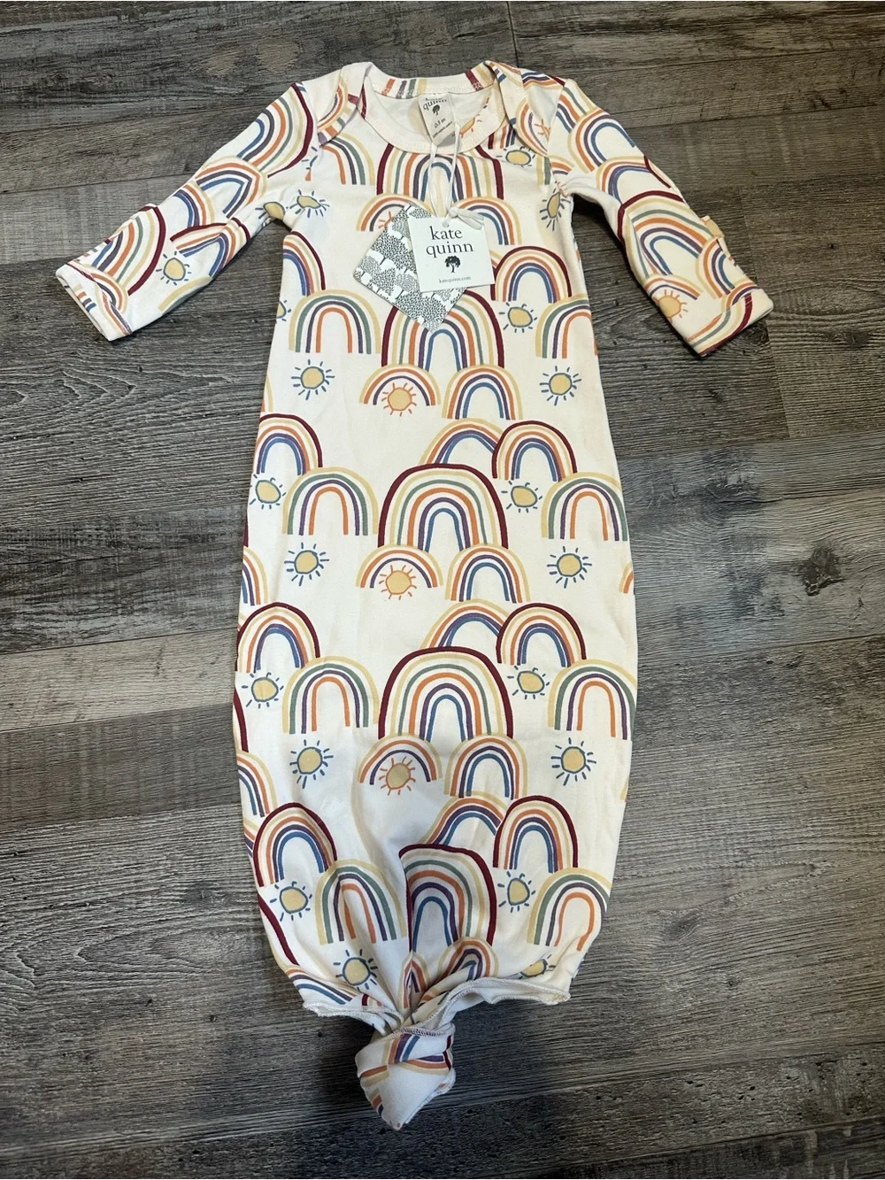 0-3m kate quinn Cream Rainbow & Sun baby Sleep Sack Gown